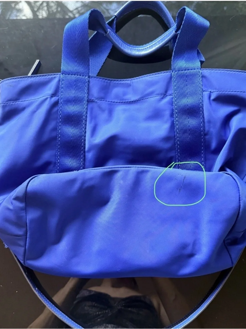 Tory Burch Quinn Blue Nylon Tote Bag